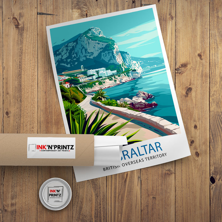 Gibraltar Travel Print Wall Decor Wall Art Gibraltar Wall Hanging Home Décor Gibraltar Gift Art Lovers UK Art Lover Gift Print Art