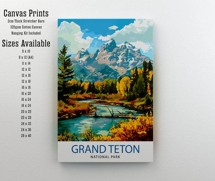 Grand Teton National Park Travel Print Wall Decor Wall Art Grand Teton Wall Hanging Home Décor Grand Teton Gift Art Lovers USA Art Lover