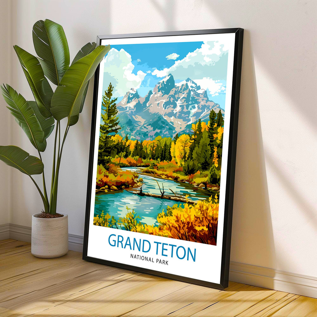 Grand Teton National Park Travel Print Wall Decor Wall Art Grand Teton Wall Hanging Home Décor Grand Teton Gift Art Lovers USA Art Lover