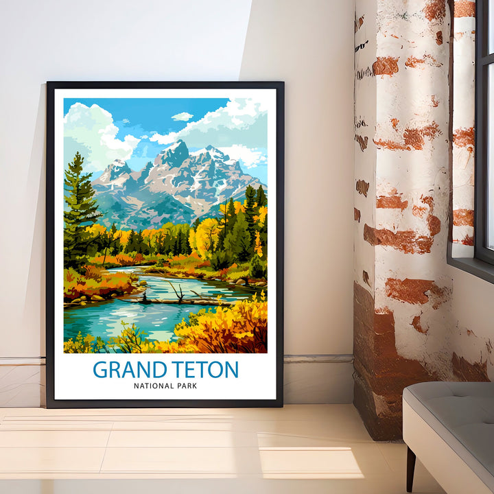 Grand Teton National Park Travel Print Wall Decor Wall Art Grand Teton Wall Hanging Home Décor Grand Teton Gift Art Lovers USA Art Lover