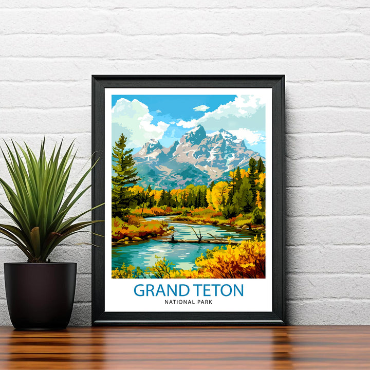 Grand Teton National Park Travel Print Wall Decor Wall Art Grand Teton Wall Hanging Home Décor Grand Teton Gift Art Lovers USA Art Lover