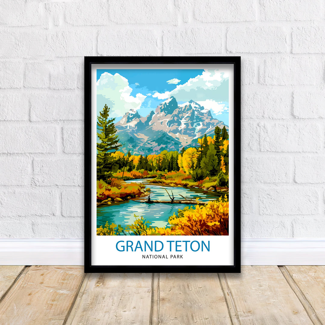Grand Teton National Park Travel Print Wall Decor Wall Art Grand Teton Wall Hanging Home Décor Grand Teton Gift Art Lovers USA Art Lover