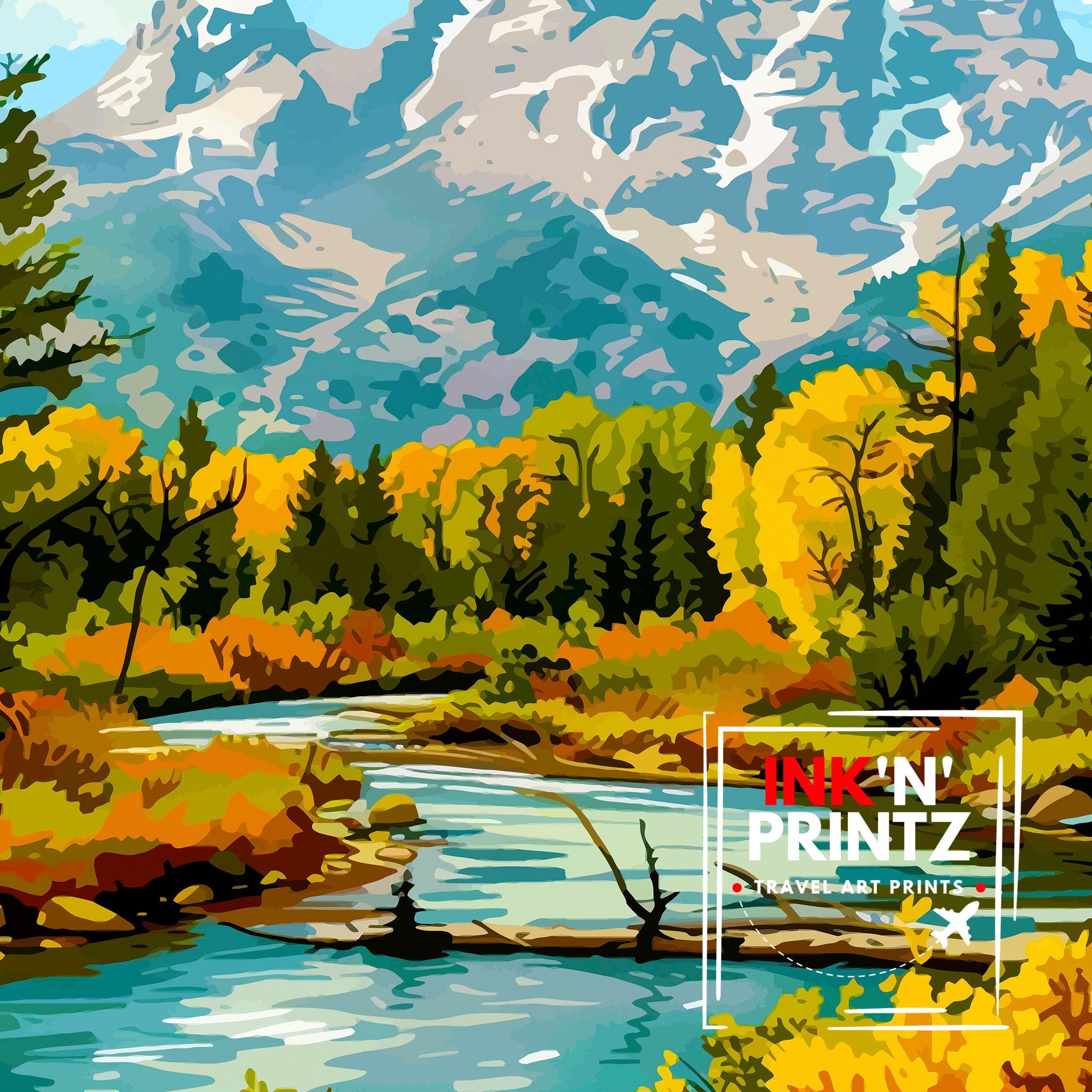 Grand Teton National Park Travel Print Wall Decor Wall Art Grand Teton Wall Hanging Home Décor Grand Teton Gift Art Lovers USA Art Lover