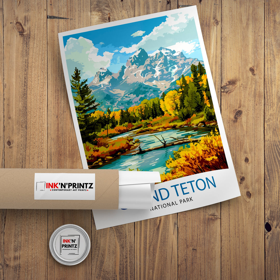 Grand Teton National Park Travel Print Wall Decor Wall Art Grand Teton Wall Hanging Home Décor Grand Teton Gift Art Lovers USA Art Lover