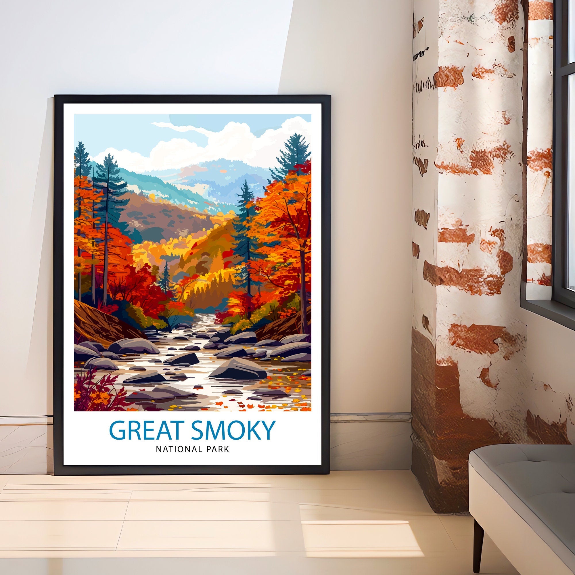 Great Smoky Mountains National Park Travel Print Wall Decor Wall Art Great Smoky Mountains Wall Hanging Home Décor Great Smoky