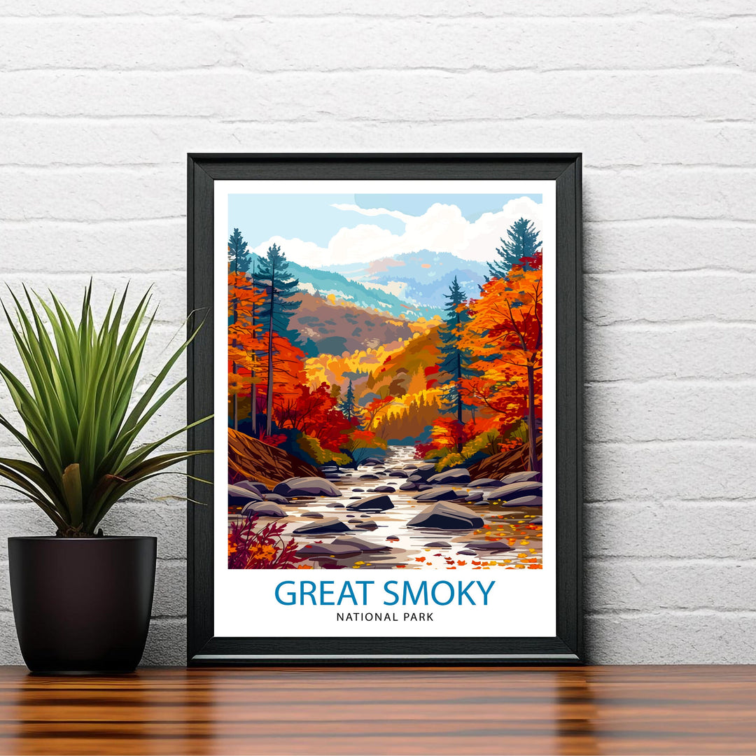 Great Smoky Mountains National Park Travel Print Wall Decor Wall Art Great Smoky Mountains Wall Hanging Home Décor Great Smoky