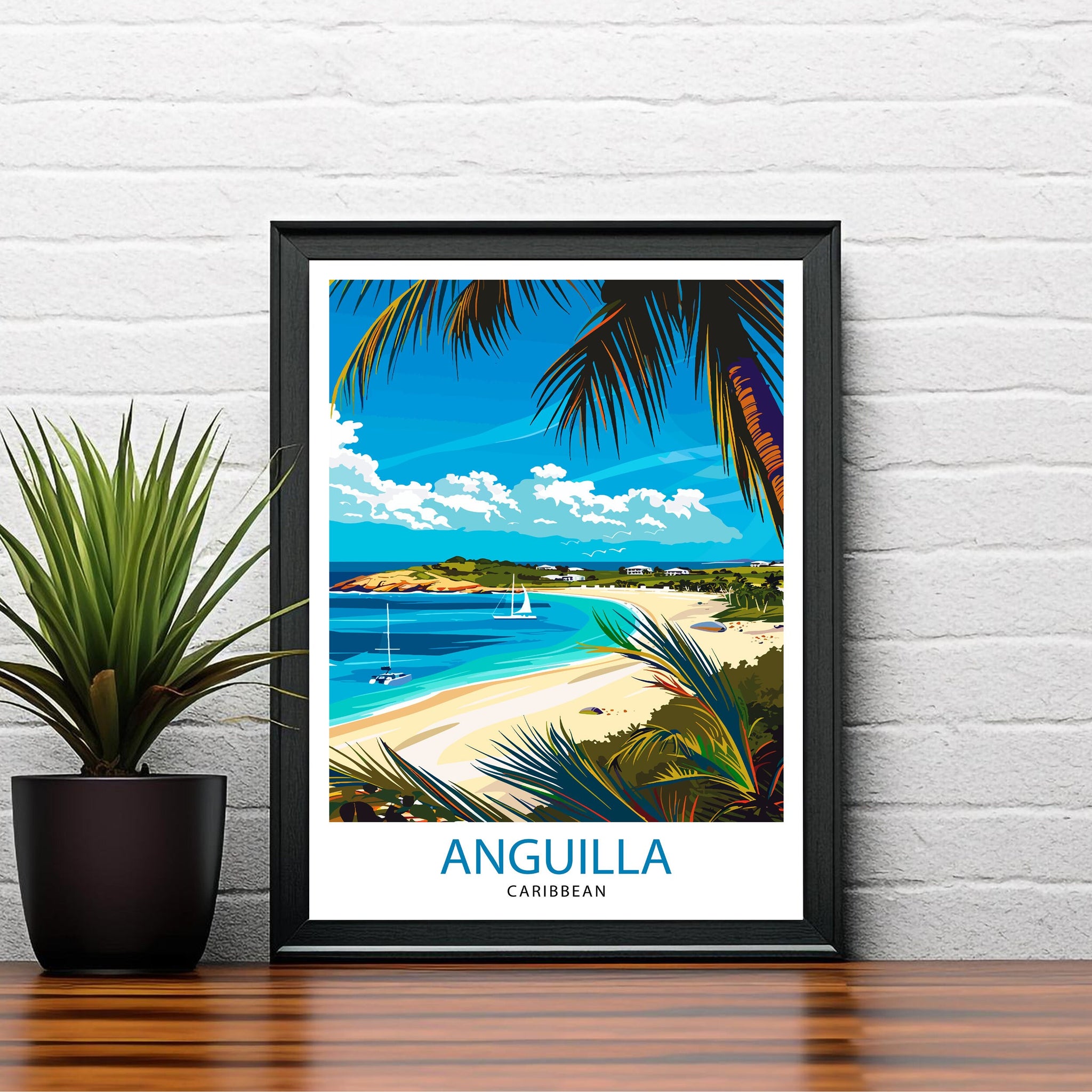 Anguilla Travel Print Wall Decor Wall Art Anguilla Wall Hanging Home Décor Anguilla Gift Art Lovers Caribbean Art Lover Gift Print Art