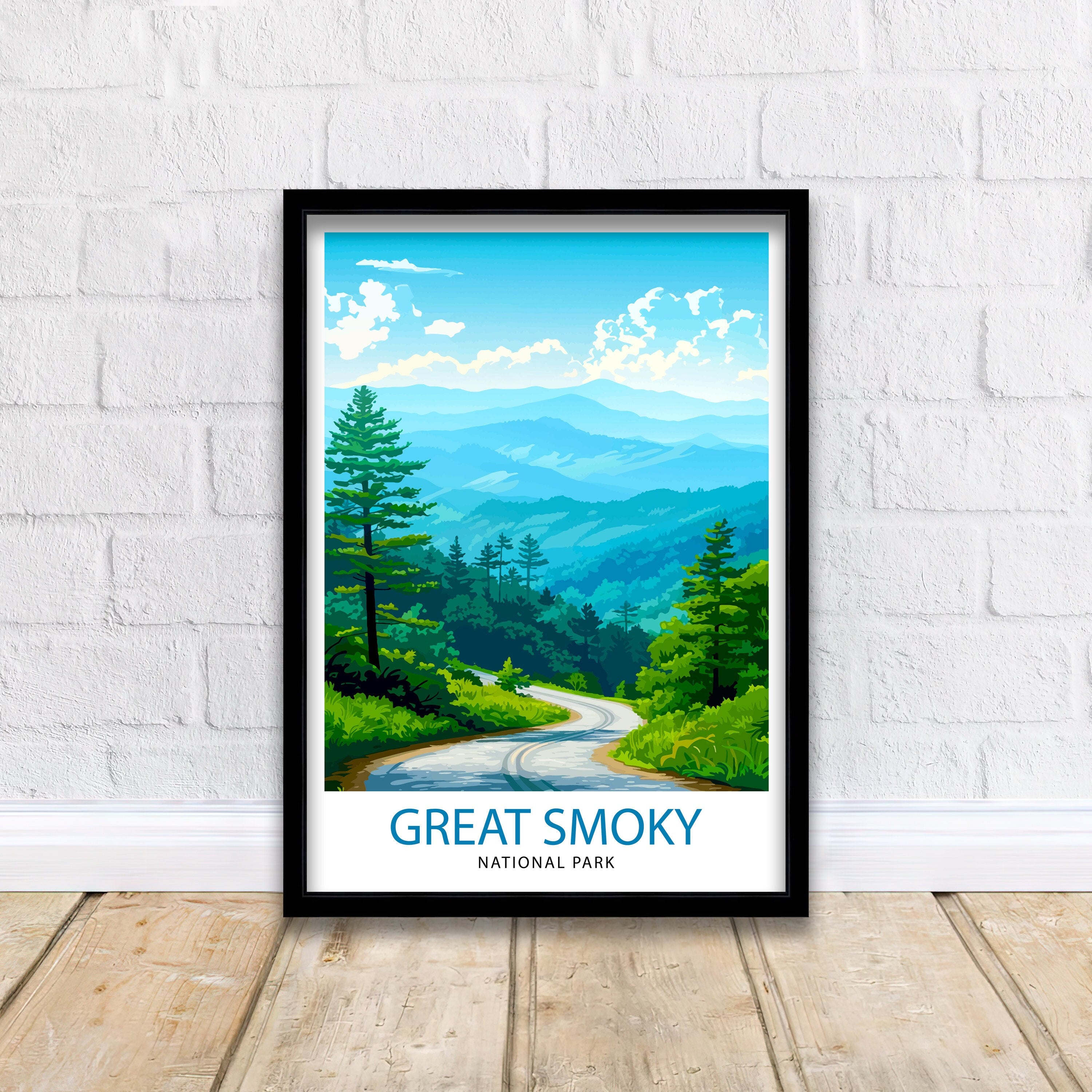 Great Smoky Mountains National Park Travel Print Wall Decor Wall Art Great Smoky Mountains Wall Hanging Home Décor Great Smoky