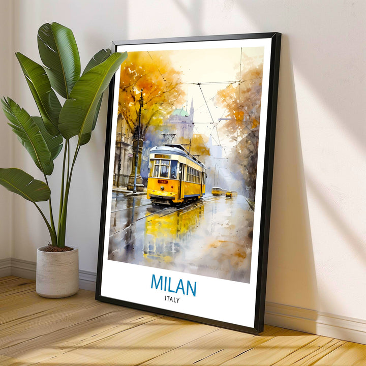 Milan Italy Travel Print Milan Wall Decor Milan Poster Italy Travel Prints Milan Art Print Milan Illustration Milan Wall Art Italy Print