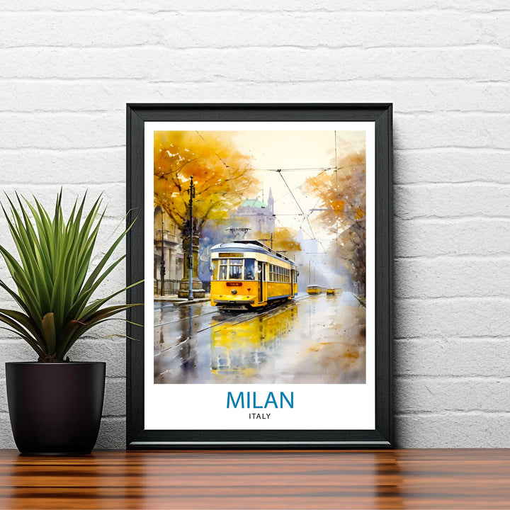 Milan Italy Travel Print Milan Wall Decor Milan Poster Italy Travel Prints Milan Art Print Milan Illustration Milan Wall Art Italy Print