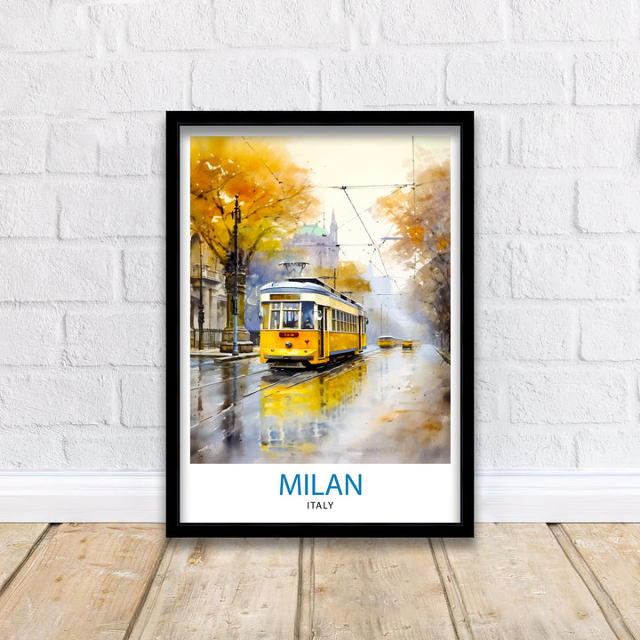 Milan Italy Travel Print Milan Wall Decor Milan Poster Italy Travel Prints Milan Art Print Milan Illustration Milan Wall Art Italy Print