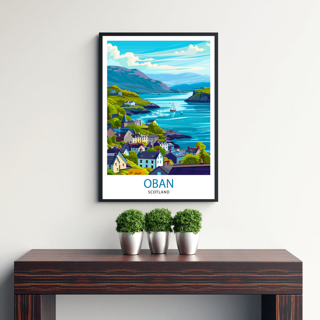 Oban Scotland Travel Print Wall Decor Wall Art Oban Wall Hanging Home Décor Oban Gift Art Lovers Scotland Art Lover Gift Print Art