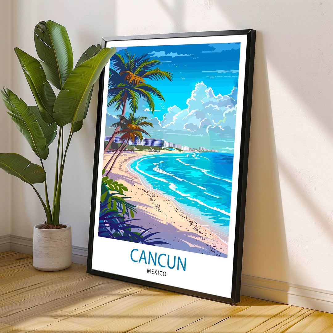 Cancun Mexico Travel Print Wall Decor Wall Art Cancun Wall Hanging Home Décor Cancun Gift Art Lovers Mexico Art Lover Gift Print Art