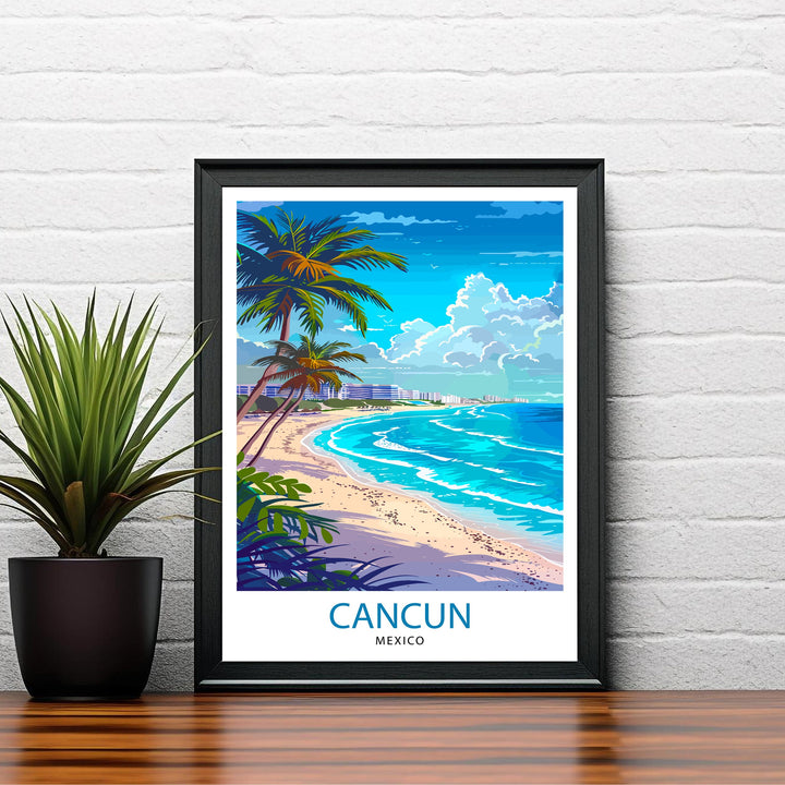 Cancun Mexico Travel Print Wall Decor Wall Art Cancun Wall Hanging Home Décor Cancun Gift Art Lovers Mexico Art Lover Gift Print Art