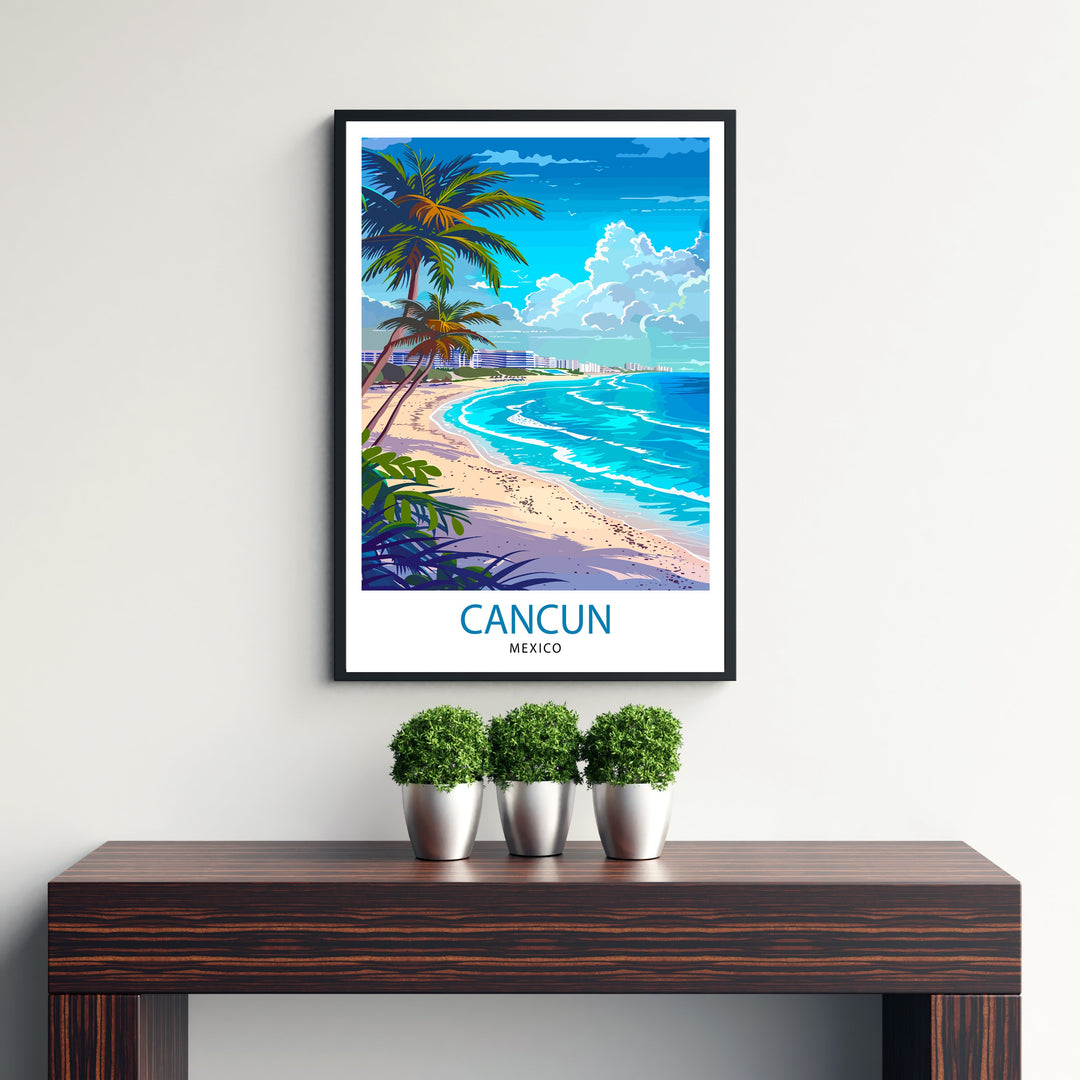 Cancun Mexico Travel Print Wall Decor Wall Art Cancun Wall Hanging Home Décor Cancun Gift Art Lovers Mexico Art Lover Gift Print Art