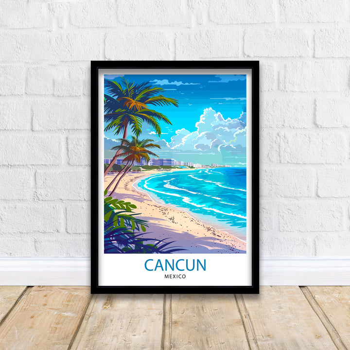 Cancun Mexico Travel Print Wall Decor Wall Art Cancun Wall Hanging Home Décor Cancun Gift Art Lovers Mexico Art Lover Gift Print Art