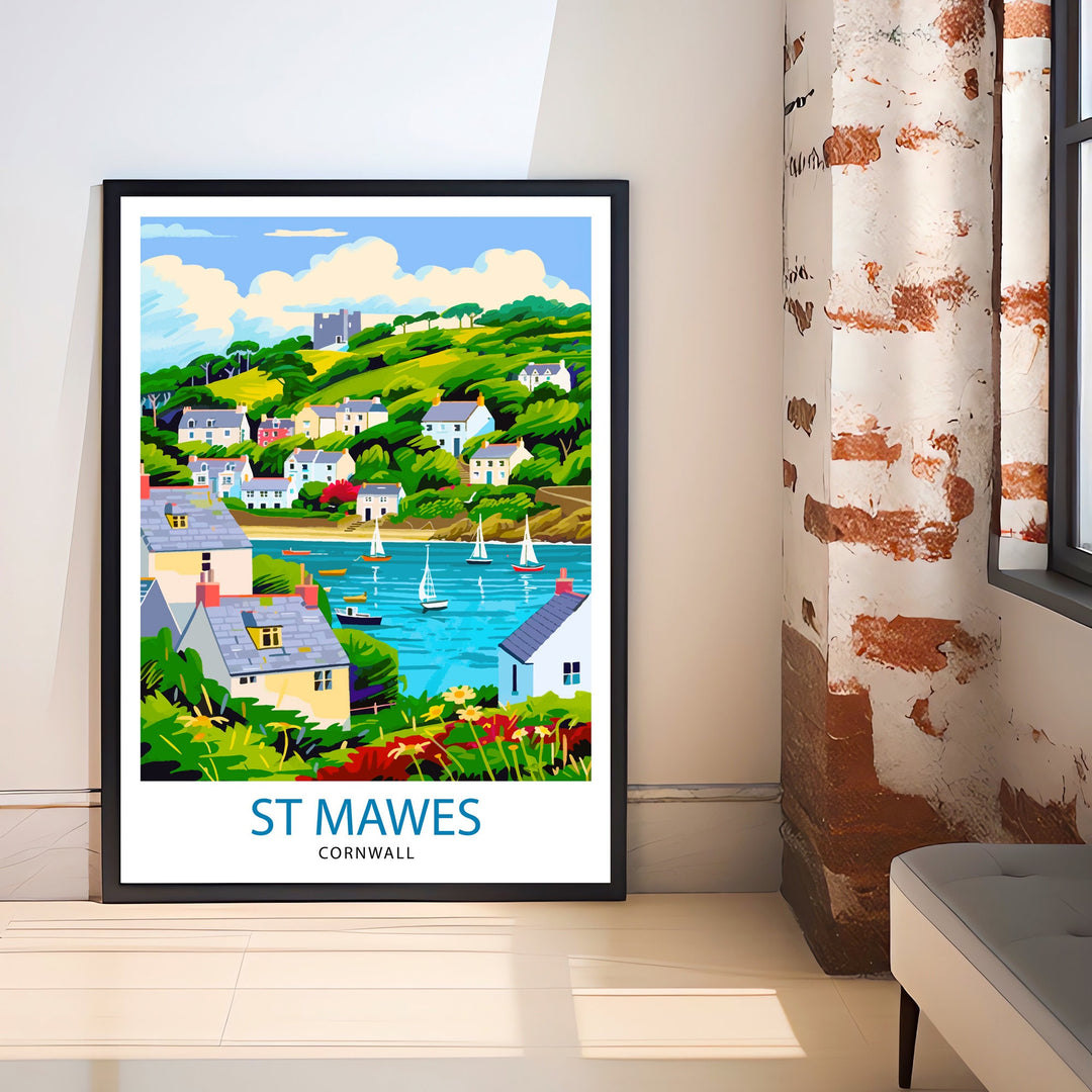 St Mawes Cornwall Travel Print Wall Decor Wall Art St Mawes Wall Hanging Home Décor St Mawes Gift Art Lovers UK Art Lover Gift Print