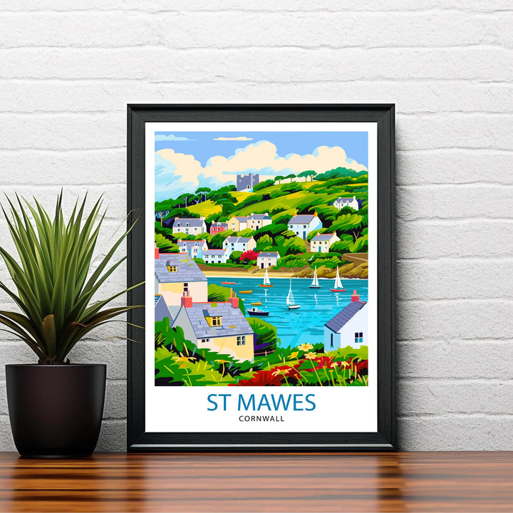 St Mawes Cornwall Travel Print Wall Decor Wall Art St Mawes Wall Hanging Home Décor St Mawes Gift Art Lovers UK Art Lover Gift Print