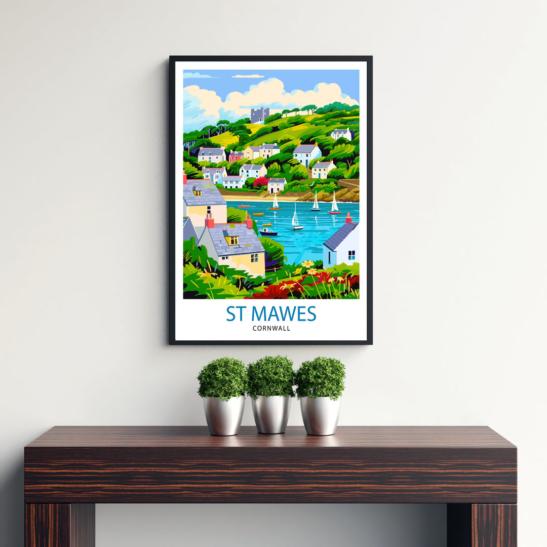 St Mawes Cornwall Travel Print Wall Decor Wall Art St Mawes Wall Hanging Home Décor St Mawes Gift Art Lovers UK Art Lover Gift Print