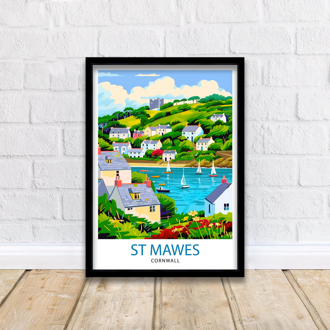 St Mawes Cornwall Travel Print Wall Decor Wall Art St Mawes Wall Hanging Home Décor St Mawes Gift Art Lovers UK Art Lover Gift Print