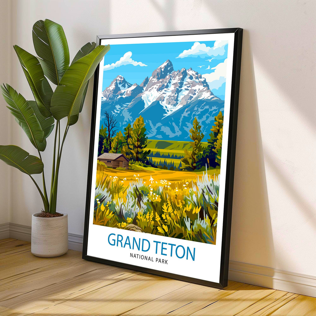 Grand Teton National Park Travel Print Wall Decor Wall Art Grand Teton Wall Hanging Home Décor Grand Teton Gift Art Lovers USA Art Lover