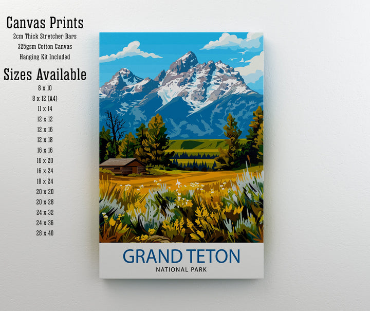 Grand Teton National Park Travel Print Wall Decor Wall Art Grand Teton Wall Hanging Home Décor Grand Teton Gift Art Lovers USA Art Lover