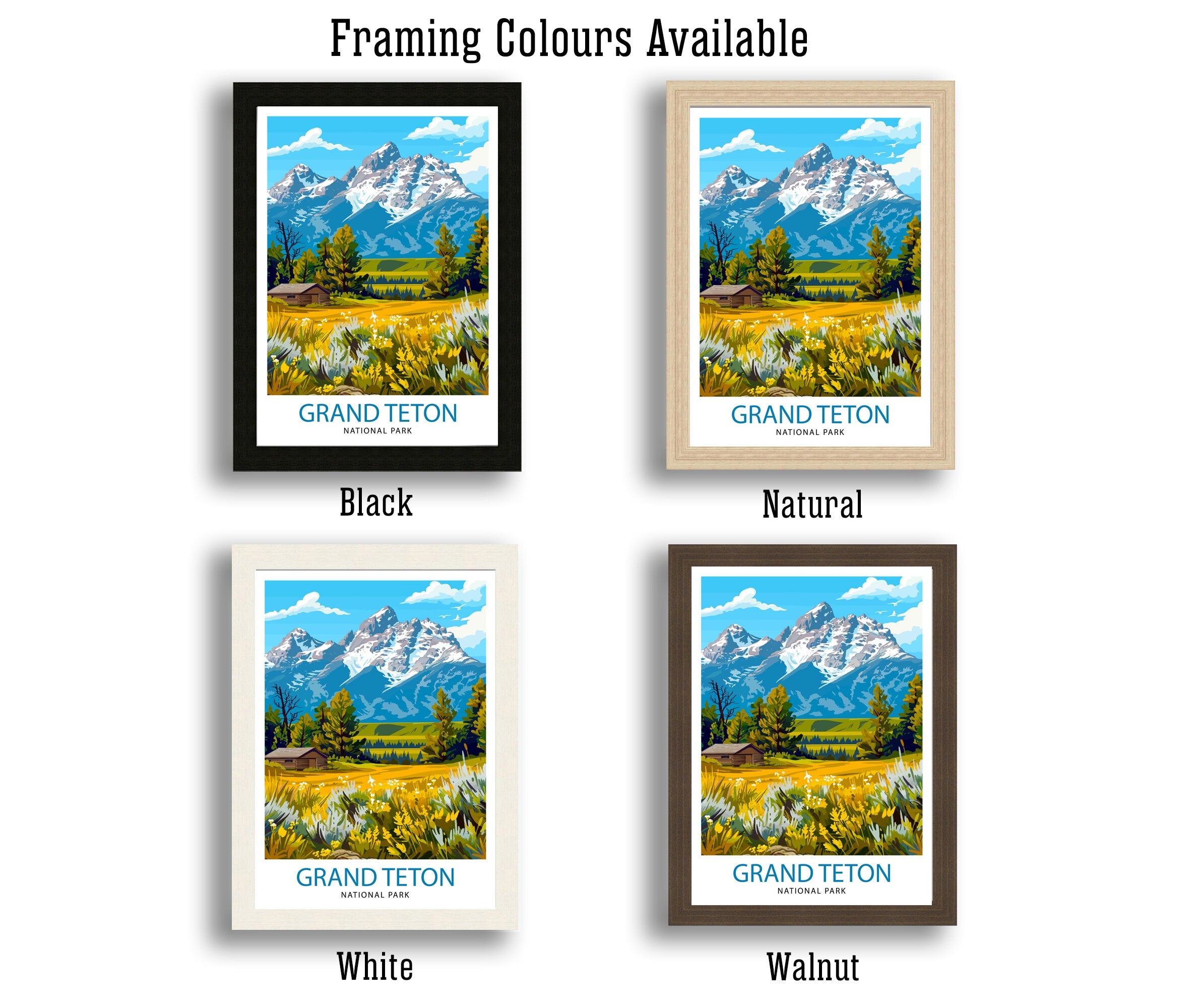 Grand Teton National Park Travel Print Wall Decor Wall Art Grand Teton Wall Hanging Home Décor Grand Teton Gift Art Lovers USA Art Lover