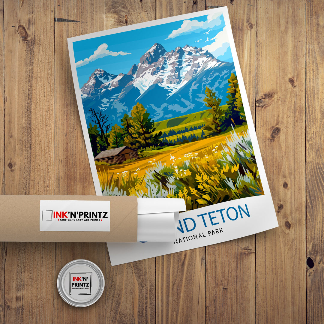 Grand Teton National Park Travel Print Wall Decor Wall Art Grand Teton Wall Hanging Home Décor Grand Teton Gift Art Lovers USA Art Lover