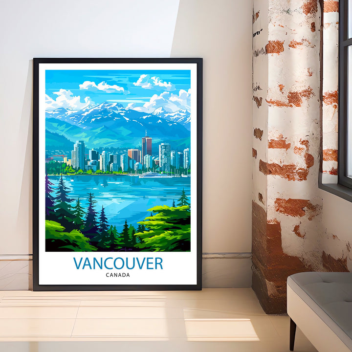 Vancouver Travel Print Vancouver Wall Decor Vancouver Home Living Decor Vancouver Illustration Travel Poster, Gift For Vancouver, Canada
