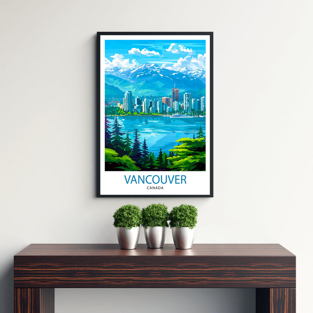 Vancouver Travel Print Vancouver Wall Decor Vancouver Home Living Decor Vancouver Illustration Travel Poster, Gift For Vancouver, Canada