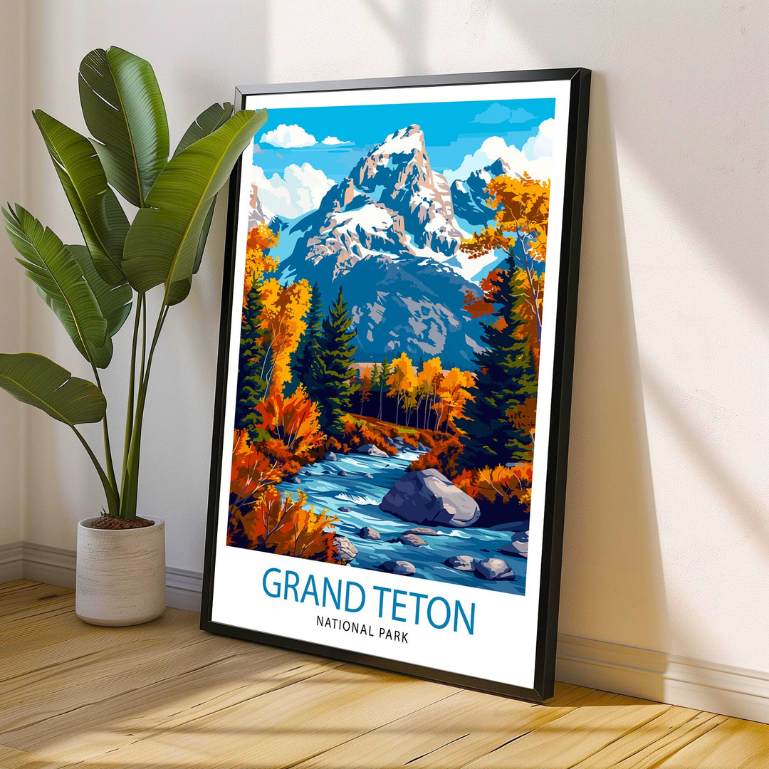 Grand Teton National Park Travel Print Wall Decor Wall Art Grand Teton Wall Hanging Home Décor Grand Teton Gift Art Lovers USA Art Lover