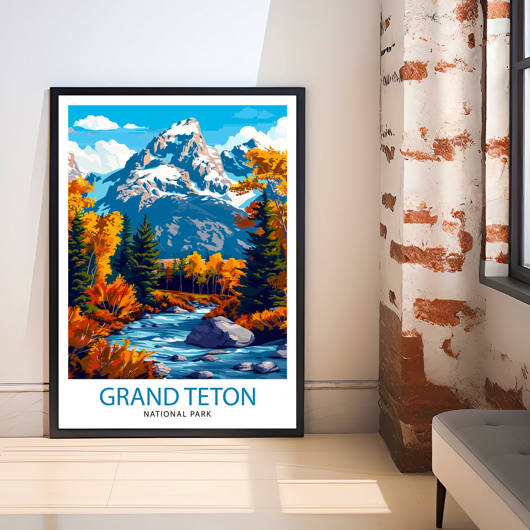 Grand Teton National Park Travel Print Wall Decor Wall Art Grand Teton Wall Hanging Home Décor Grand Teton Gift Art Lovers USA Art Lover