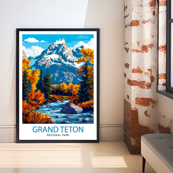 Grand Teton National Park Travel Print Wall Decor Wall Art Grand Teton Wall Hanging Home Décor Grand Teton Gift Art Lovers USA Art Lover