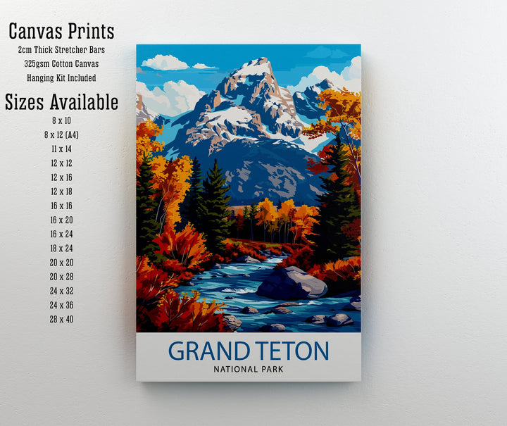 Grand Teton National Park Travel Print Wall Decor Wall Art Grand Teton Wall Hanging Home Décor Grand Teton Gift Art Lovers USA Art Lover