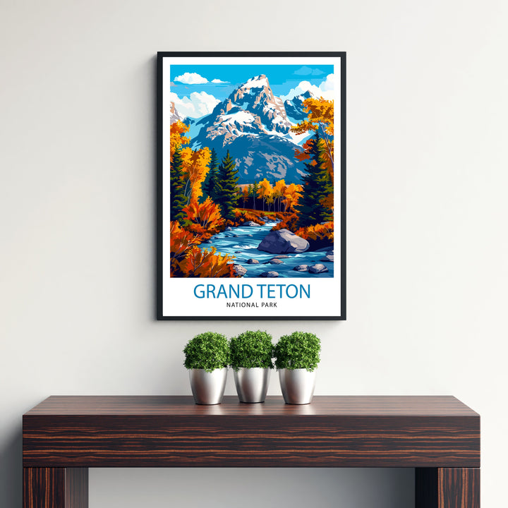 Grand Teton National Park Travel Print Wall Decor Wall Art Grand Teton Wall Hanging Home Décor Grand Teton Gift Art Lovers USA Art Lover