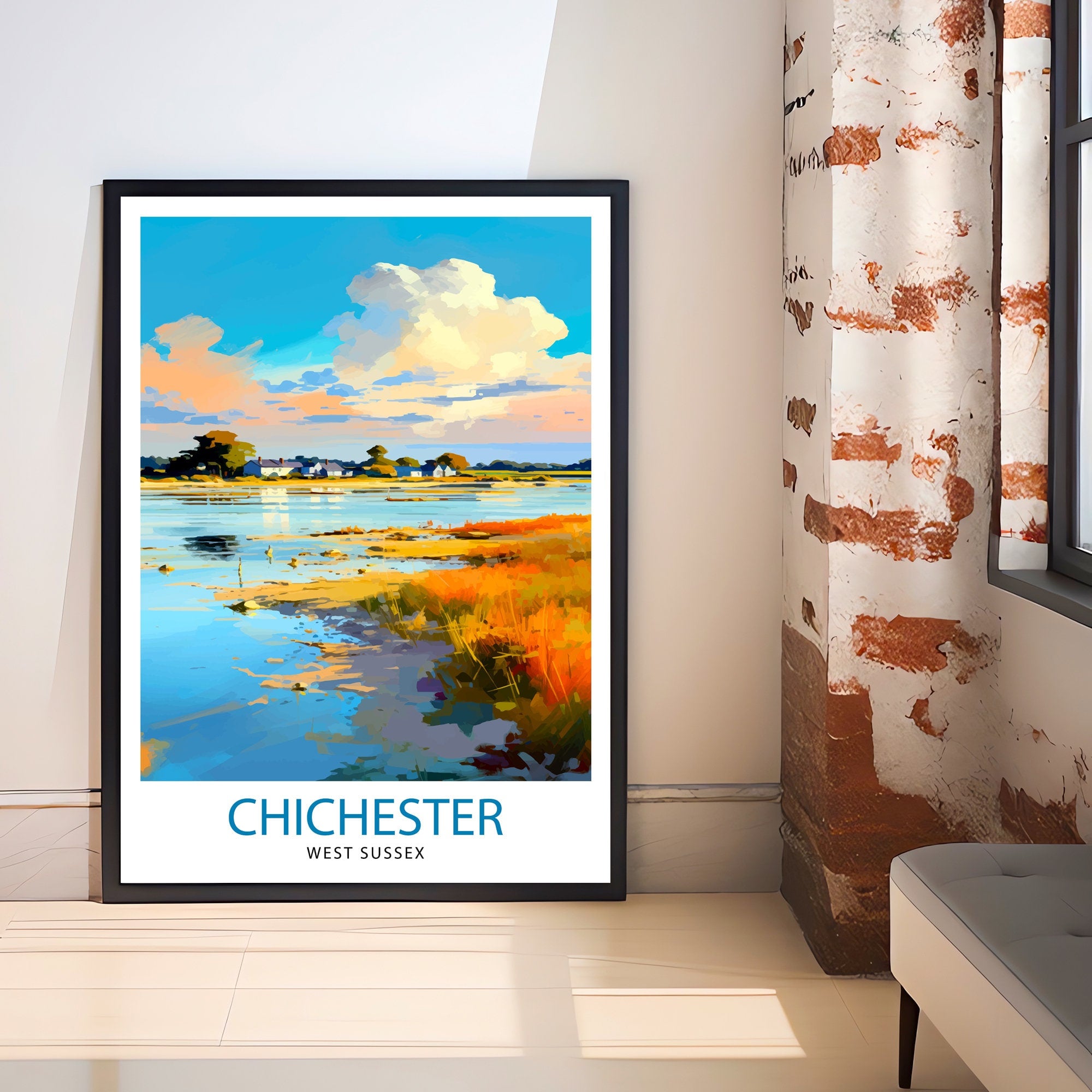 Chichester Harbour Travel Print Chichester Harbour Wall Decor Chichester Harbour Poster Coastal Travel Prints Chichester Harbour Art Print
