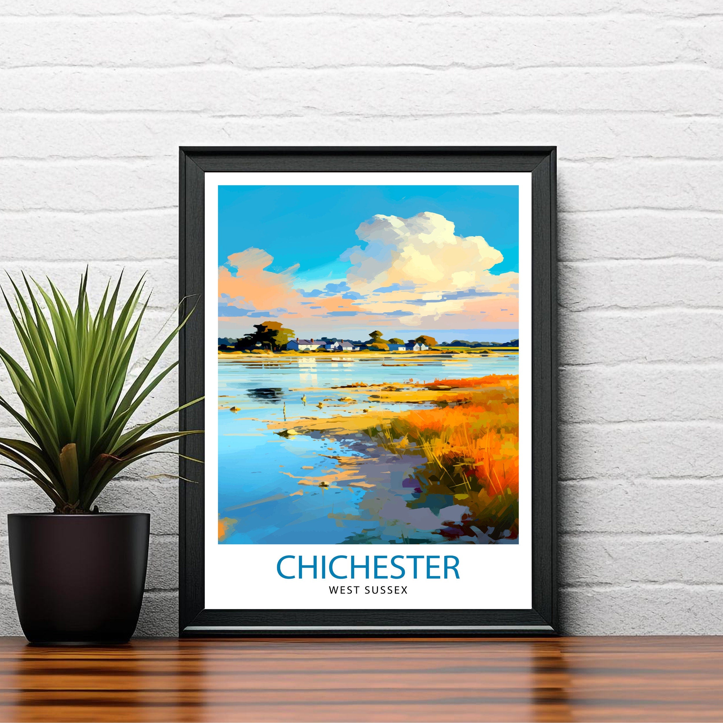 Chichester Harbour Travel Print Chichester Harbour Wall Decor Chichester Harbour Poster Coastal Travel Prints Chichester Harbour Art Print