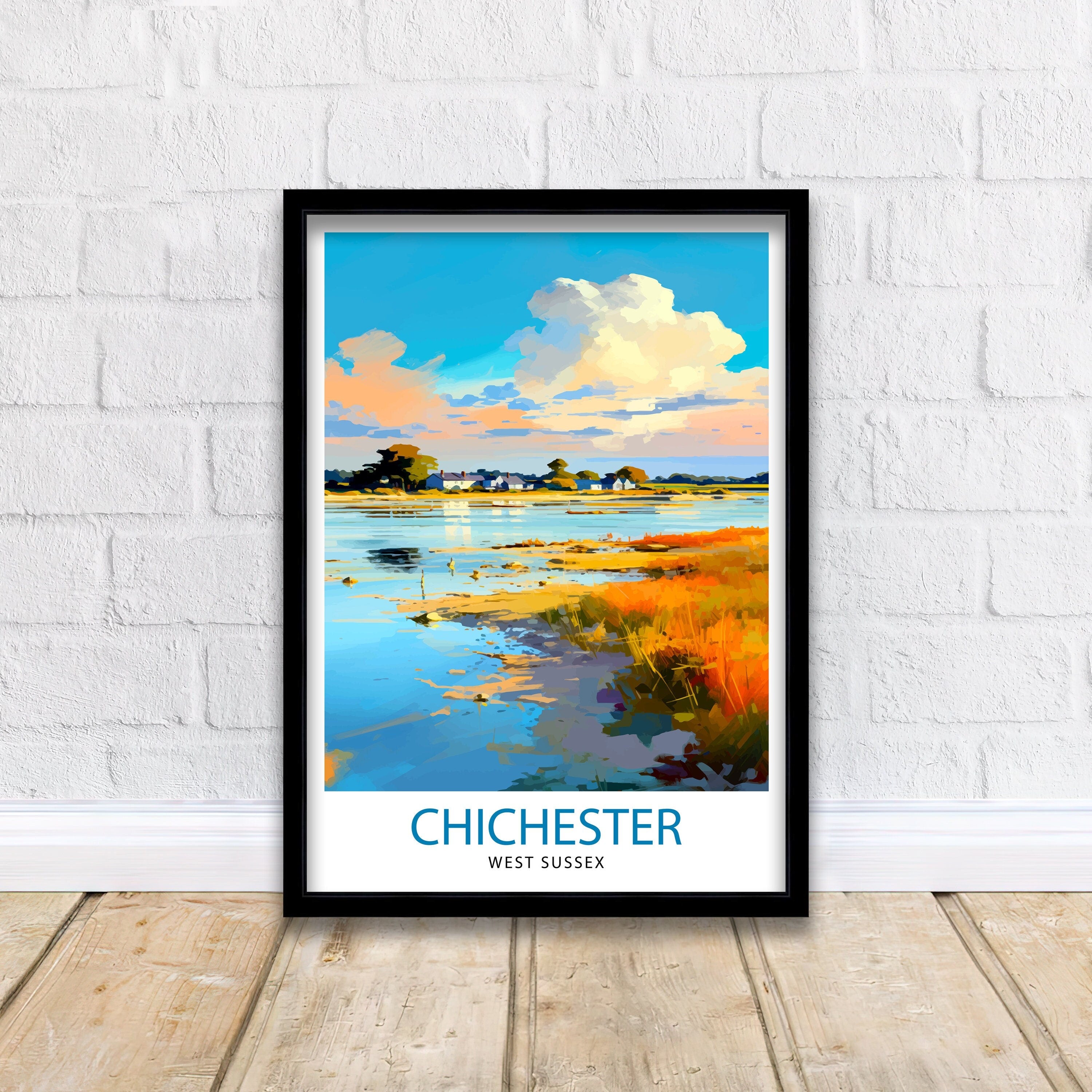 Chichester Harbour Travel Print Chichester Harbour Wall Decor Chichester Harbour Poster Coastal Travel Prints Chichester Harbour Art Print