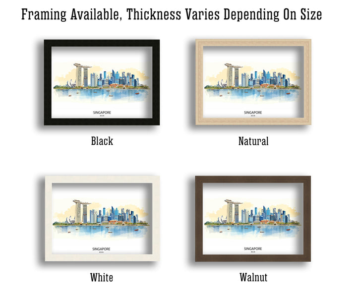 Singapore Skyline Travel Print Wall Decor Wall Art Singapore Skyline Wall Hanging Home Décor Singapore Skyline Gift Art Lovers Singapore Art