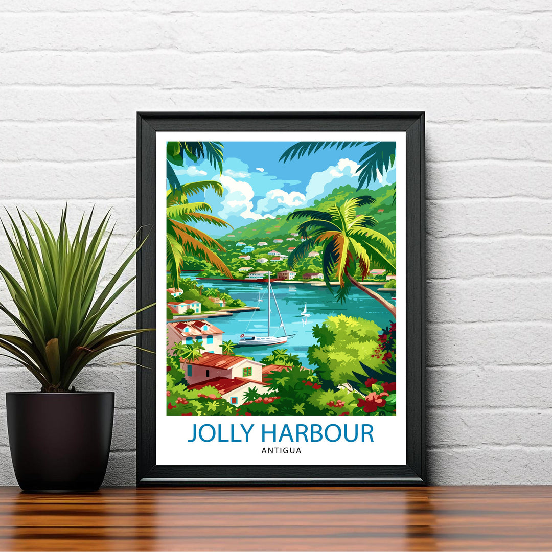 Jolly Harbour Antigua Travel Print Wall Decor Wall Art Jolly Harbour Wall Hanging Home Décor Jolly Harbour Gift Art Lovers Antigua Art Lover