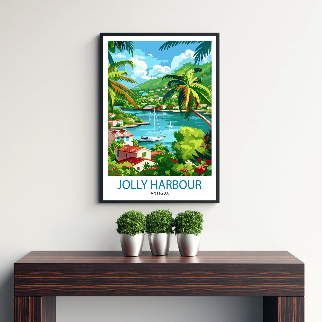 Jolly Harbour Antigua Travel Print Wall Decor Wall Art Jolly Harbour Wall Hanging Home Décor Jolly Harbour Gift Art Lovers Antigua Art Lover