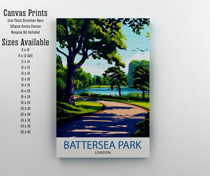 Battersea Park London Travel Poster