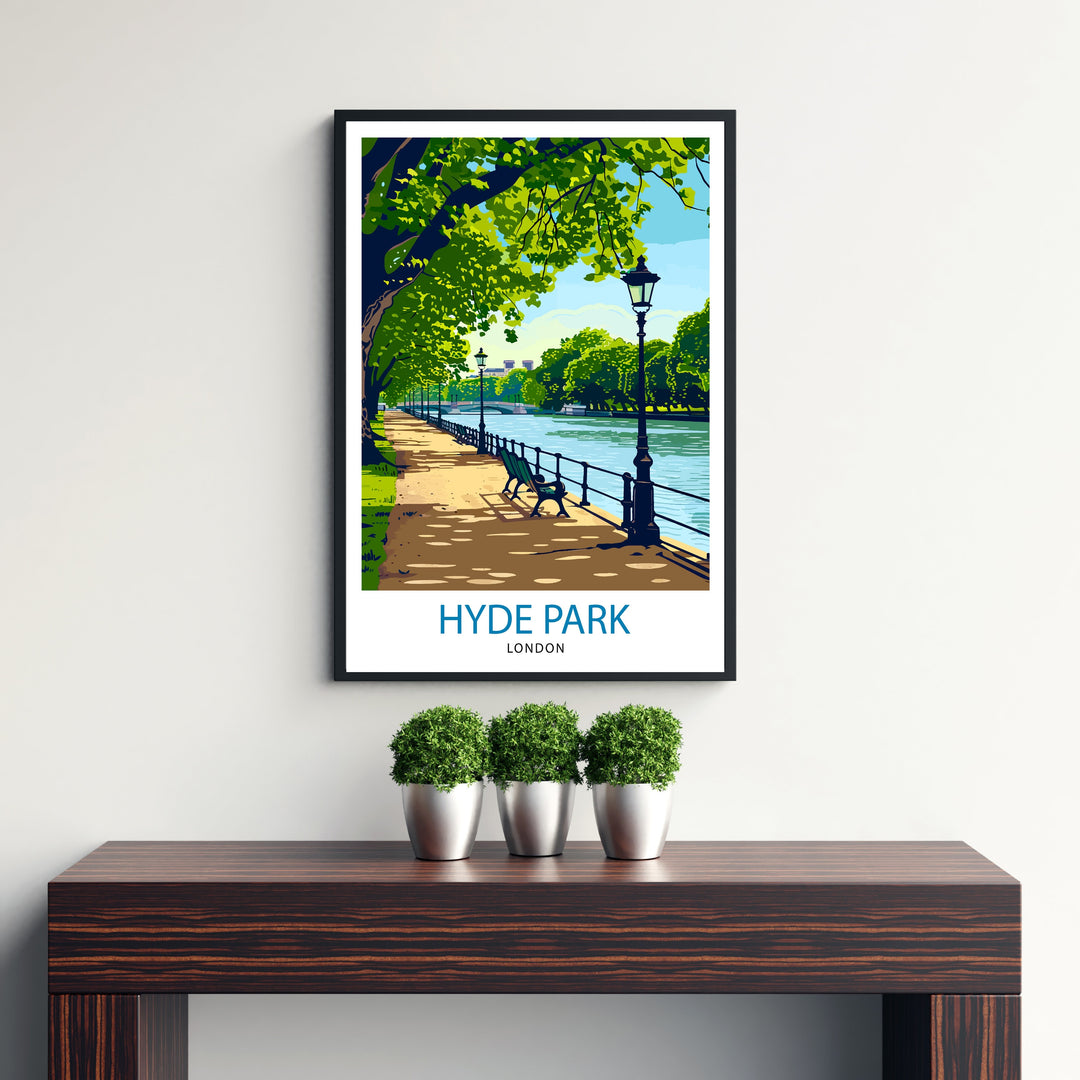 Hyde Park London Travel Print Wall Decor Wall Art Hyde Park Wall Hanging Home Décor Hyde Park Gift Art Lovers UK Art Lover Gift Print Art