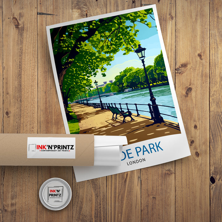 Hyde Park London Travel Poster