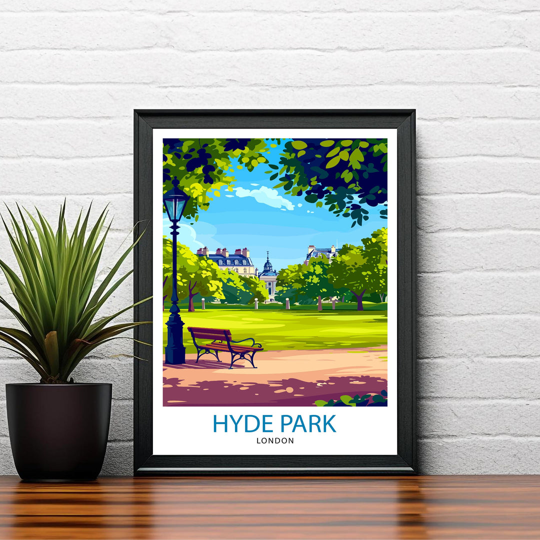 Hyde Park London Travel Poster