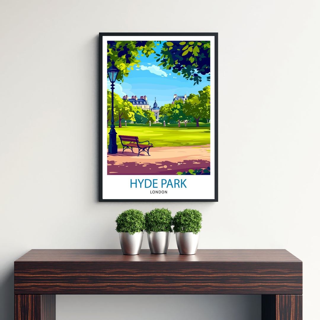 Hyde Park London Travel Print Wall Decor Wall Art Hyde Park Wall Hanging Home Décor Hyde Park Gift Art Lovers UK Art Lover Gift Print Art