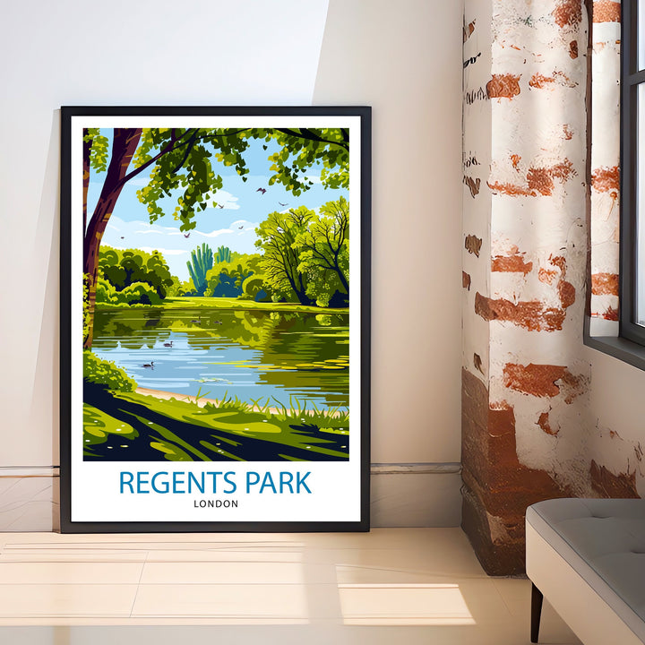 Regent's Park London Travel Poster