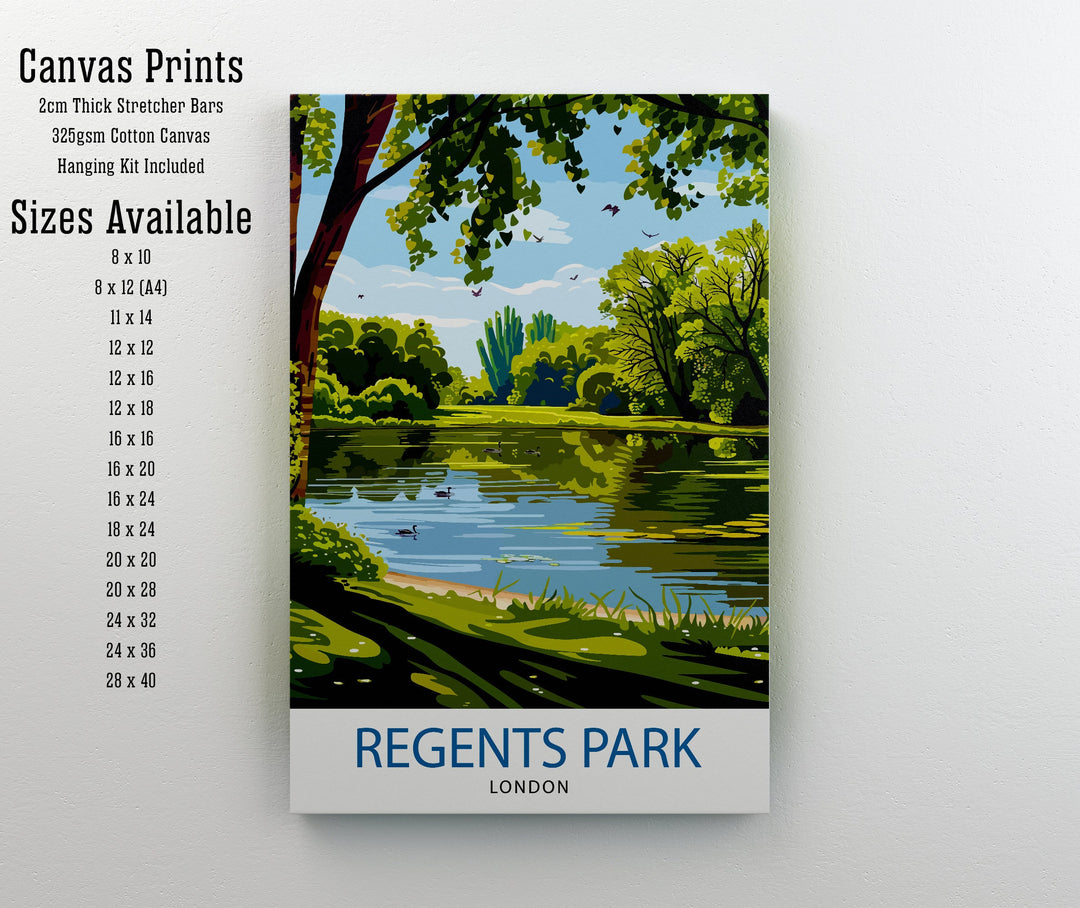 Regent's Park London Travel Poster