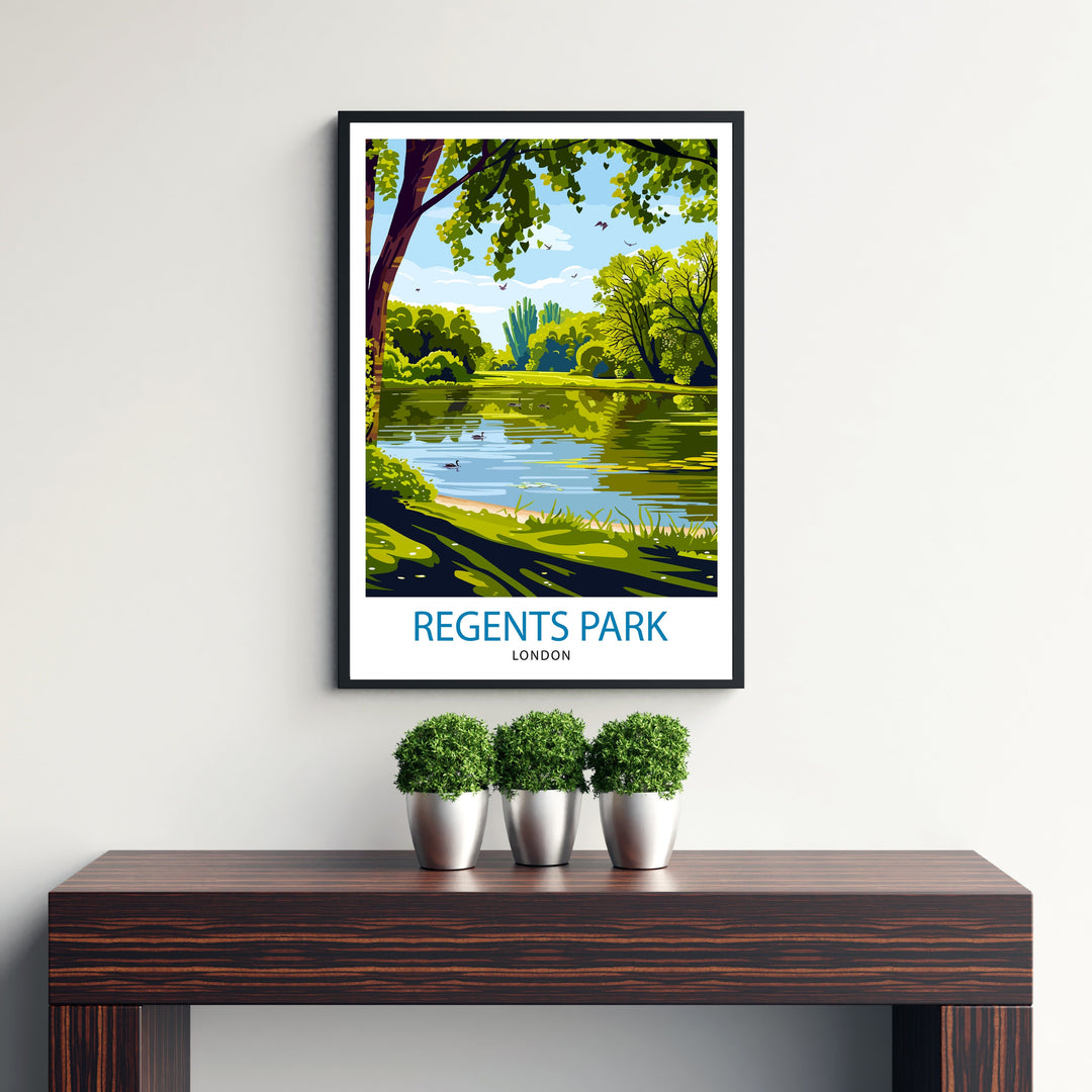 Regent's Park London Travel Poster