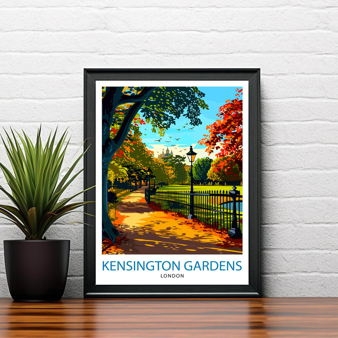 Kensington Gardens London Travel Print Wall Decor Wall Art Kensington Gardens Wall Hanging Home Décor Kensington Gardens Gift Art Lovers UK